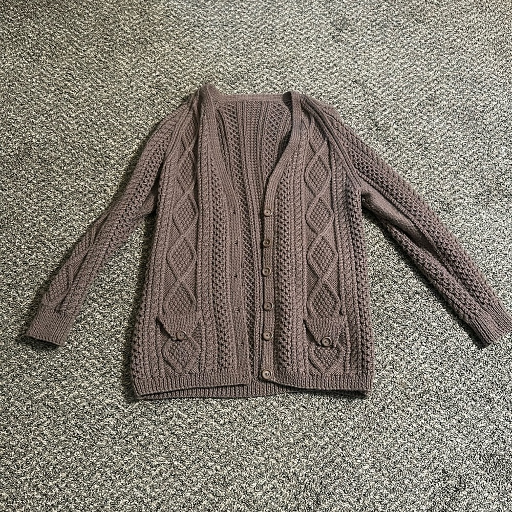 Women’s hand knit wool cardigan